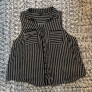 Torrid Size 4XL Classic Black and White Striped Blouse
